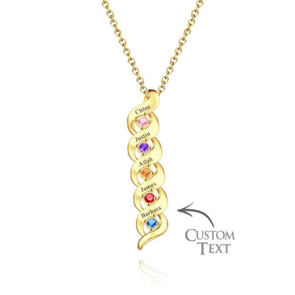 Custom Engraved Name Vintage Necklace Birthstone Pendant Necklace For Her