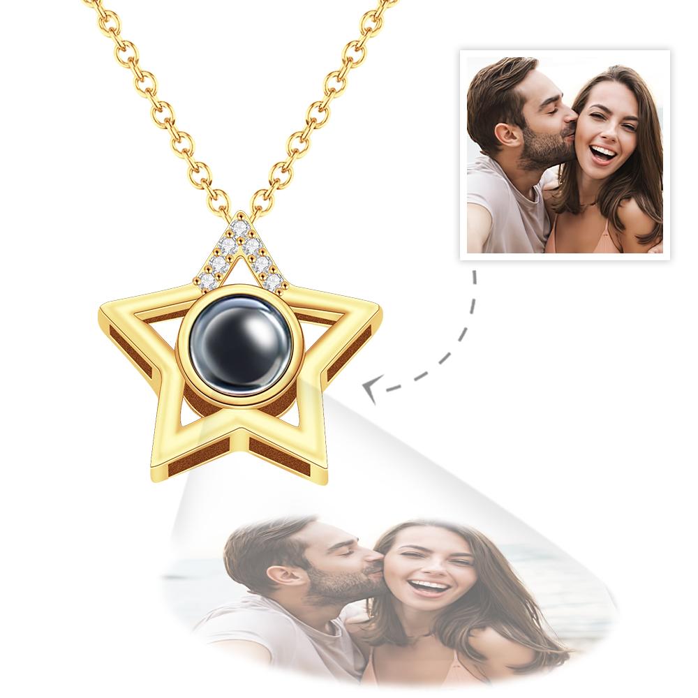 Custom Projection Photo Necklace Personalized Pet Photo Pendant Projection Chain Women Memorial Jewelry Gifts