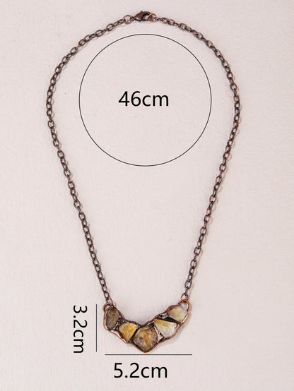 Soul Harmony Raw Crystal Necklace – Handcrafted Energy Pendant for Peace, Clarity & Prosperity