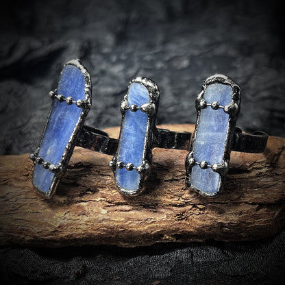 Fortune Flow Raw Kyanite Ring – Handmade Crystal Ring for Luck, Wealth & Positive Energy