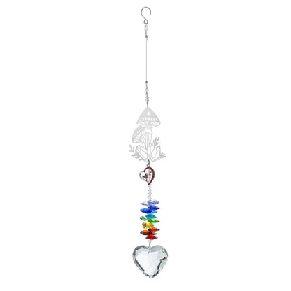 Rainbow Crystal Heart Suncatcher – Nature Series Hanging Decor