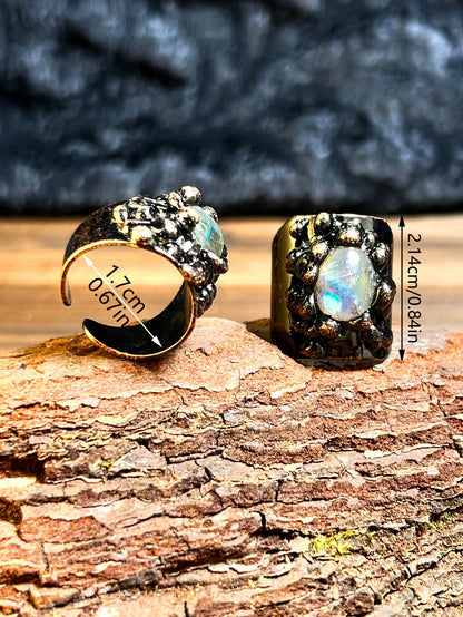 Guardian Light Crystal Ring – Handmade Labradorite Ring for Energy Balance & Protection