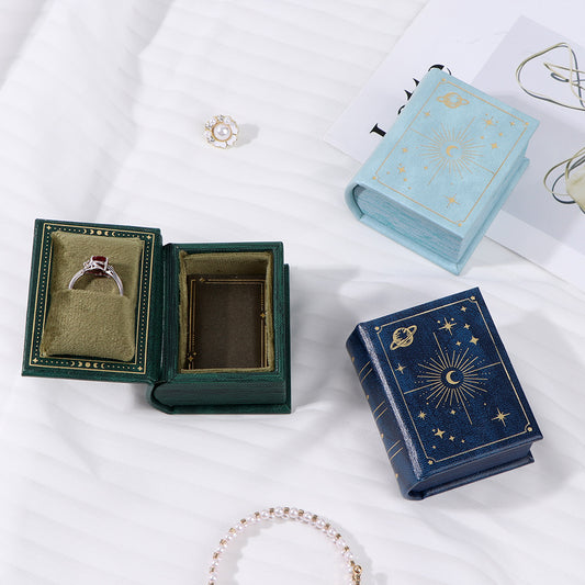 Book Shape Ring Box Multicolor Gift Box Gift For Lover For Her (Box Only No Jewelry Included)