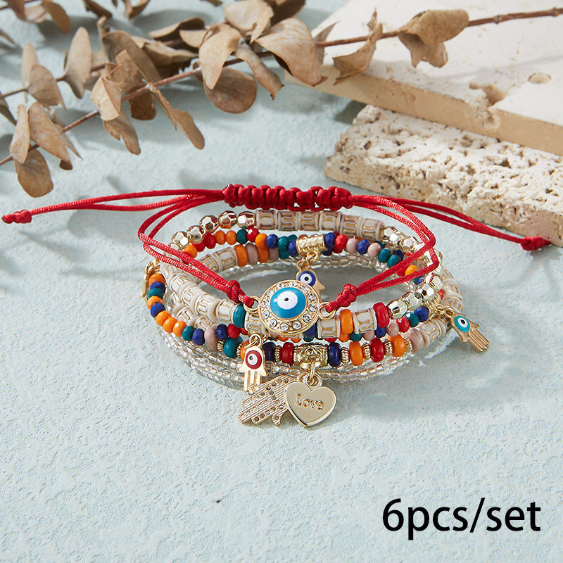 Evil Eye & Hamsa Protection Bracelet Stack