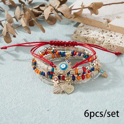 Evil Eye & Hamsa Protection Bracelet Stack
