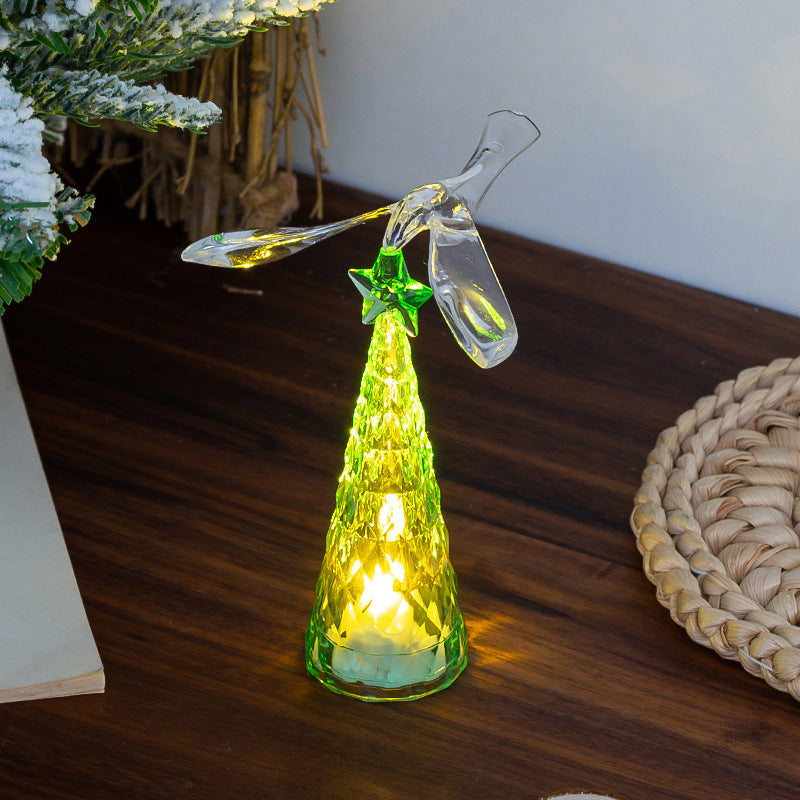 Rotating Crystal Bird Light Decor – Colorful Christmas Table Ornament