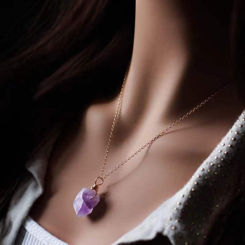 Mystic Aura Amethyst Necklace – Energy Protection Talisman
