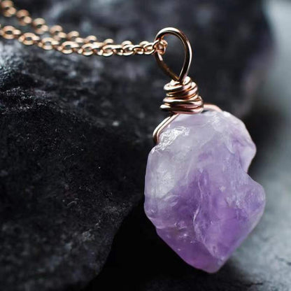 Mystic Aura Amethyst Necklace – Energy Protection Talisman