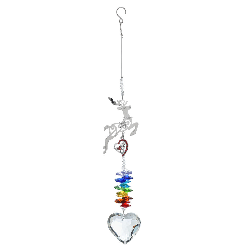 Rainbow Crystal Heart Suncatcher – Nature Series Hanging Decor