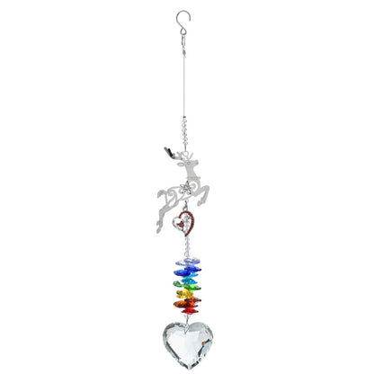 Rainbow Crystal Heart Suncatcher – Nature Series Hanging Decor