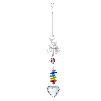 Rainbow Crystal Heart Suncatcher – Nature Series Hanging Decor