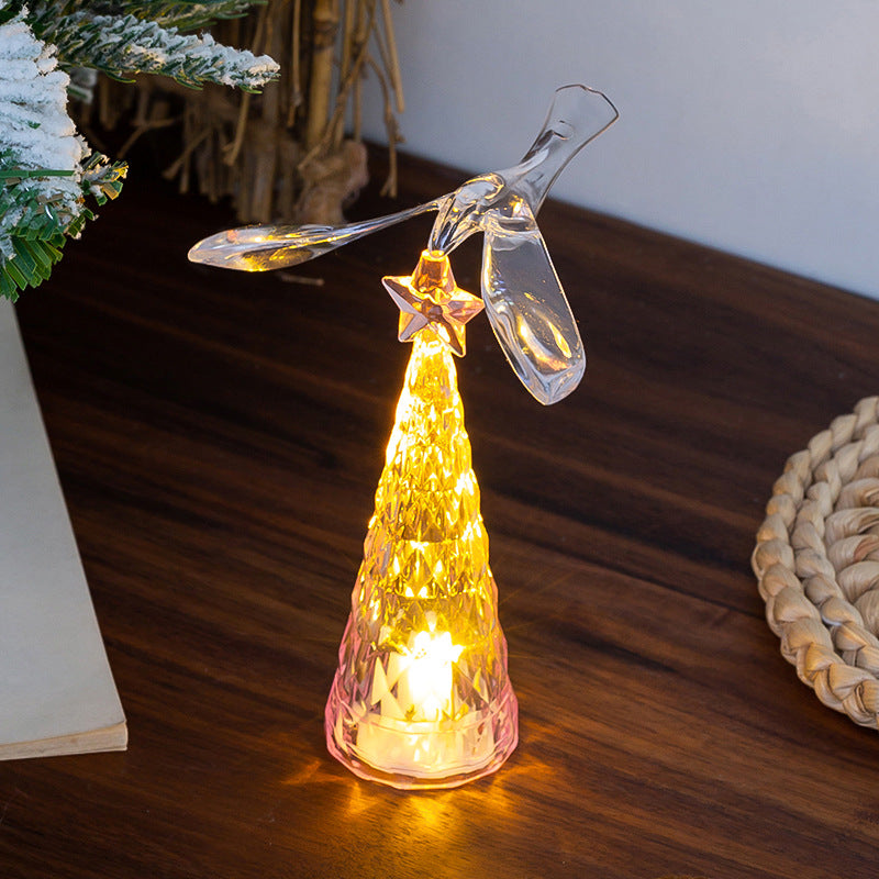 Rotating Crystal Bird Light Decor – Colorful Christmas Table Ornament