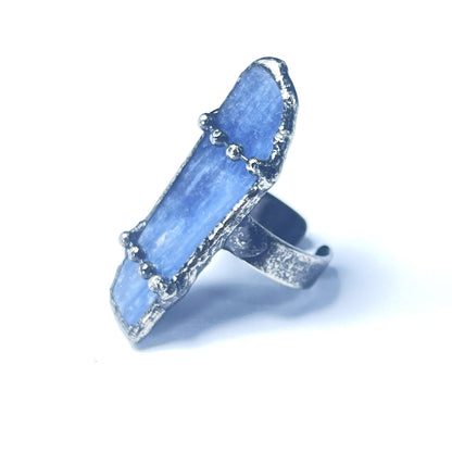 Fortune Flow Raw Kyanite Ring – Handmade Crystal Ring for Luck, Wealth & Positive Energy