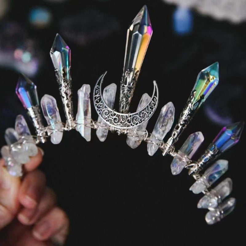 Celestial Crystal Crown — Handcrafted Energy Healing Headpiece