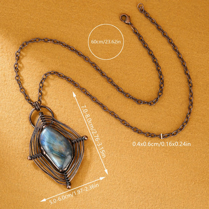 “Web of Fortune” Labradorite Necklace – The Talisman of Light and Luck