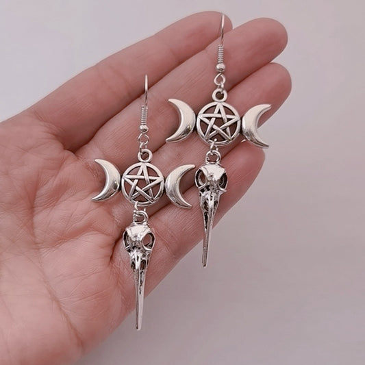 “Raven’s Guard” Protection Earrings – The Talisman of Shadow & Strength