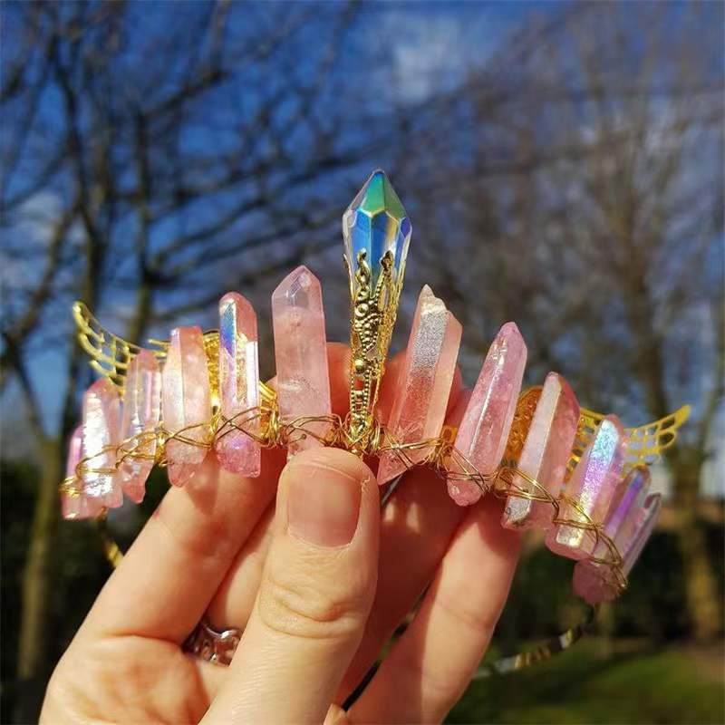 Celestial Aura Crystal Crown — Handmade Energy Healing Headpiece