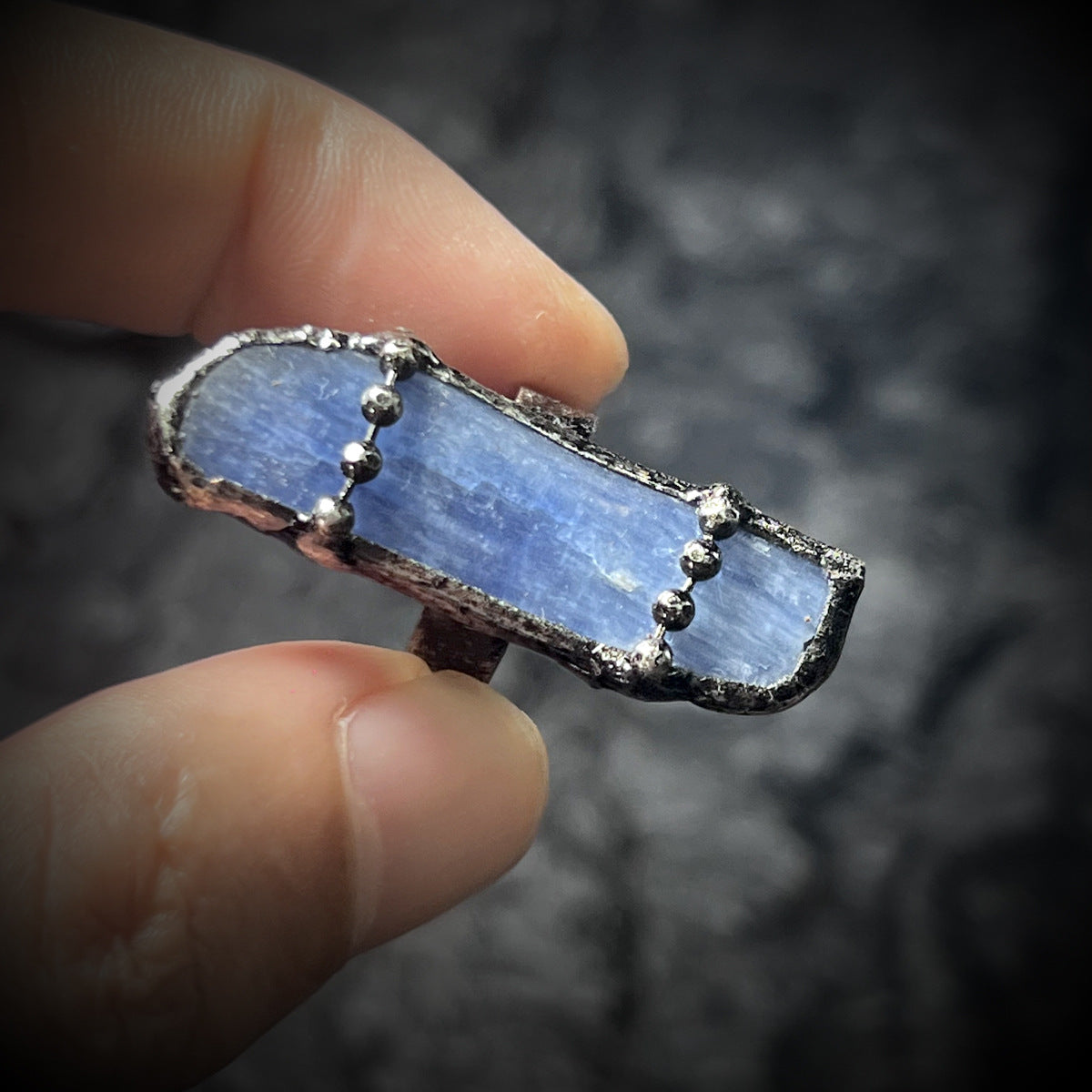 Fortune Flow Raw Kyanite Ring – Handmade Crystal Ring for Luck, Wealth & Positive Energy