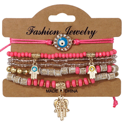 Evil Eye & Hamsa Protection Bracelet Stack