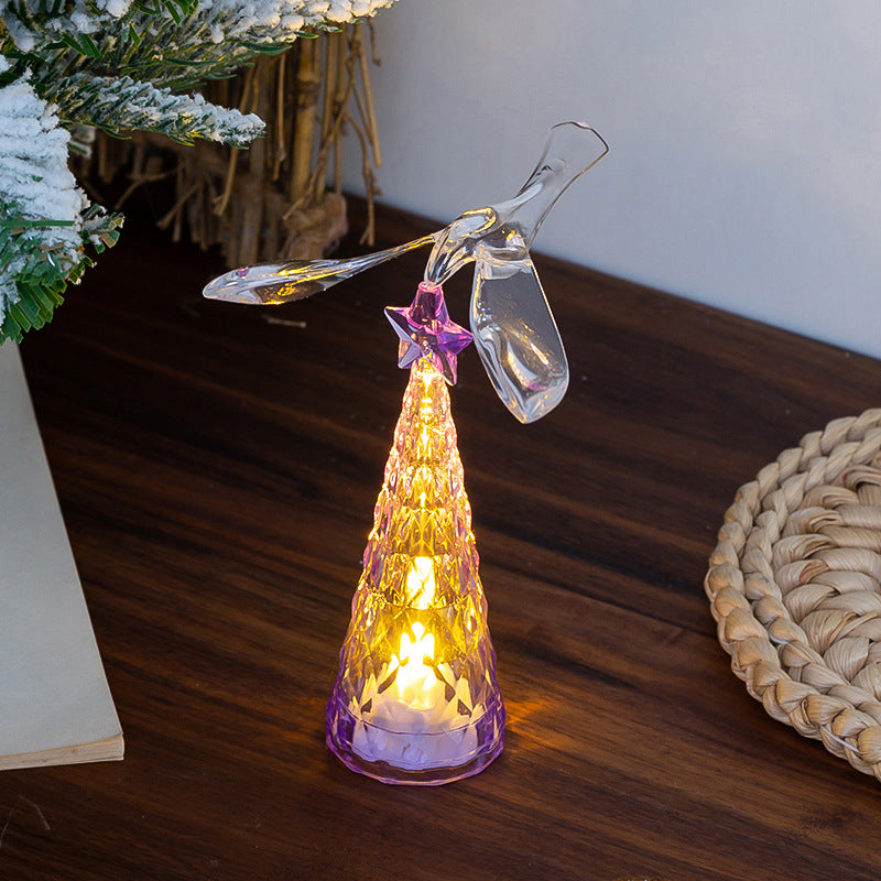 Rotating Crystal Bird Light Decor – Colorful Christmas Table Ornament