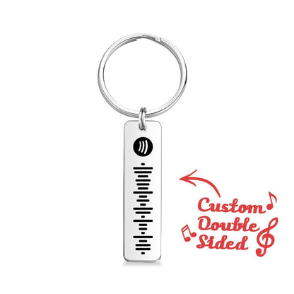 Customized Scannable Spotify Code Plaque Keychain Music and Photo, Song Keychain,Engraved Keychain Anniversary Gifts For Lovers