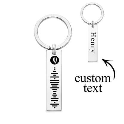Customized Scannable Spotify Code Plaque Keychain Music and Photo, Song Keychain,Engraved Keychain Anniversary Gifts For Lovers