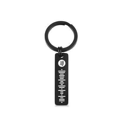 Customized Scannable Spotify Code Plaque Keychain Music and Photo, Song Keychain,Engraved Keychain Anniversary Gifts For Lovers