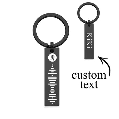 Customized Scannable Spotify Code Plaque Keychain Music and Photo, Song Keychain,Engraved Keychain Anniversary Gifts For Lovers