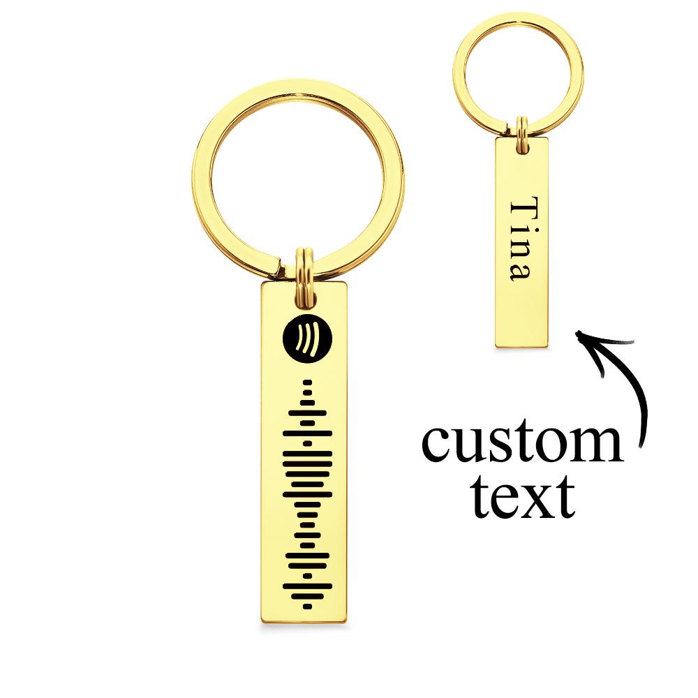 Customized Scannable Spotify Code Plaque Keychain Music and Photo, Song Keychain,Engraved Keychain Anniversary Gifts For Lovers