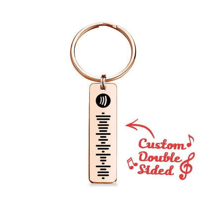 Customized Scannable Spotify Code Plaque Keychain Music and Photo, Song Keychain,Engraved Keychain Anniversary Gifts For Lovers
