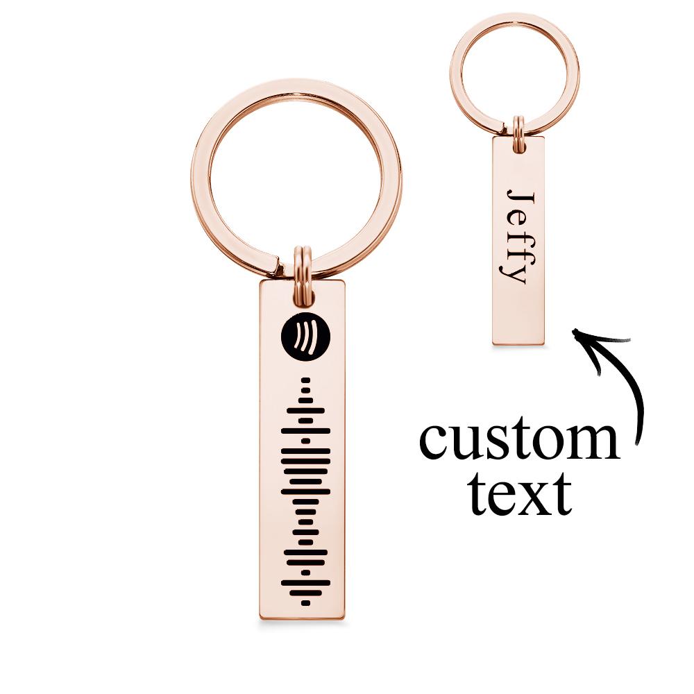 Customized Scannable Spotify Code Plaque Keychain Music and Photo, Song Keychain,Engraved Keychain Anniversary Gifts For Lovers