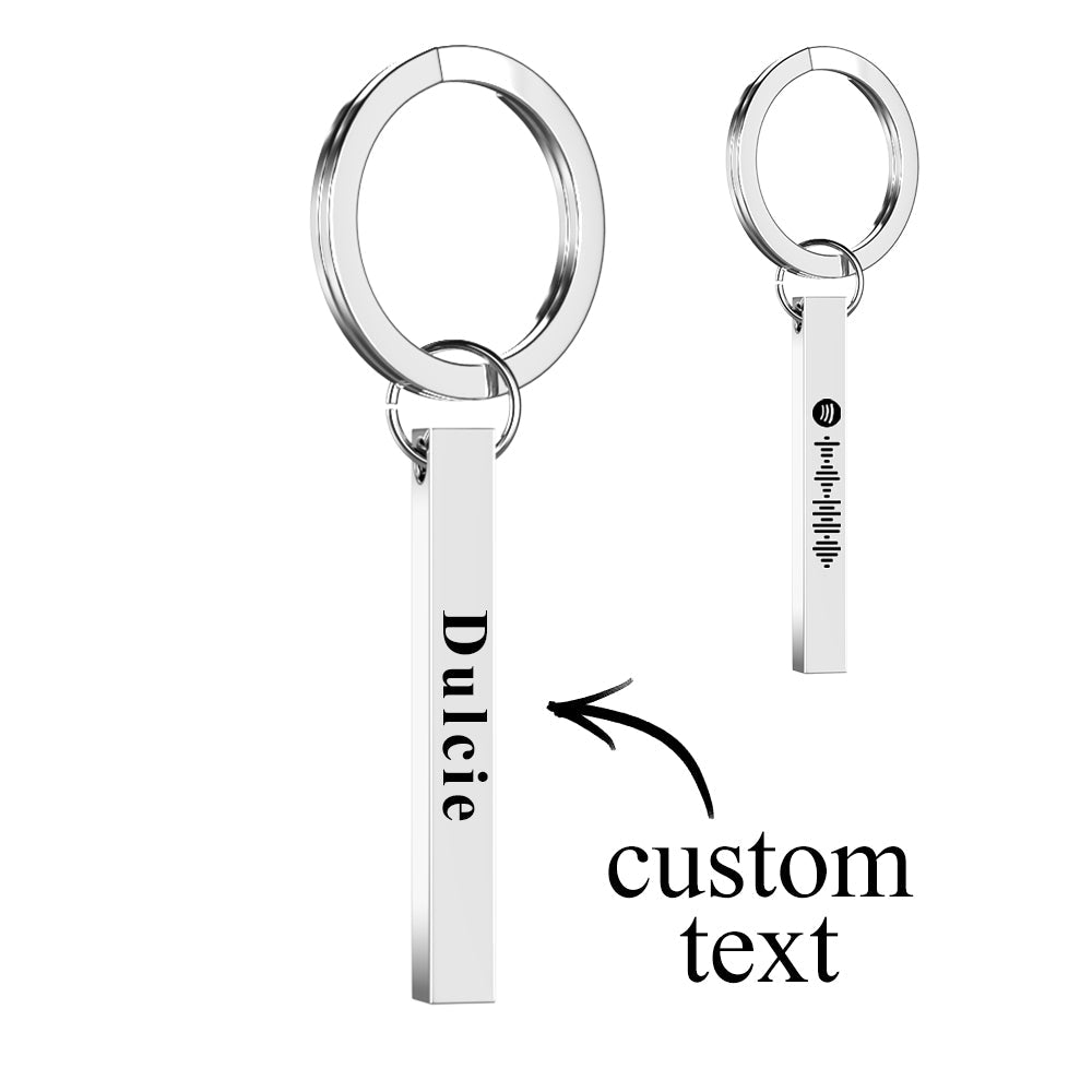 Customized Scannable Spotify Code Plaque Keychain Music and Photo, Song Keychain,Engraved Keychain Anniversary Gifts For Lovers