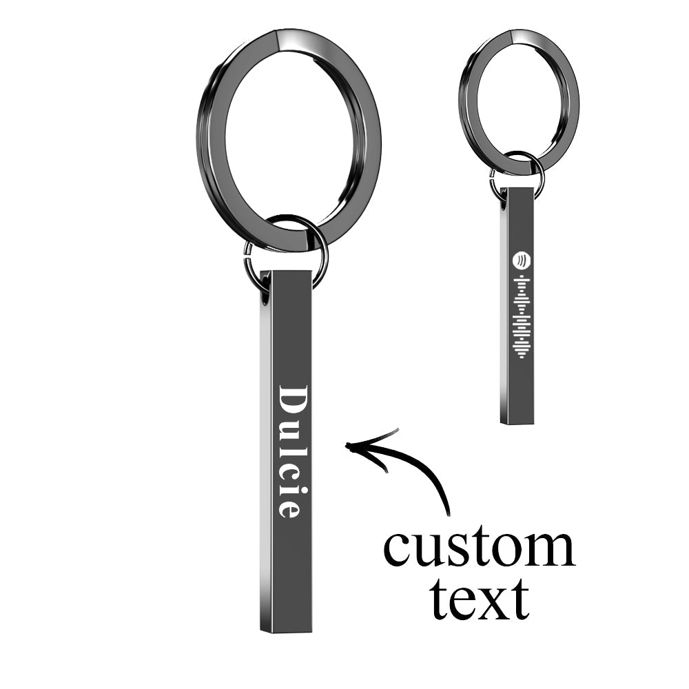 Customized Scannable Spotify Code Plaque Keychain Music and Photo, Song Keychain,Engraved Keychain Anniversary Gifts For Lovers