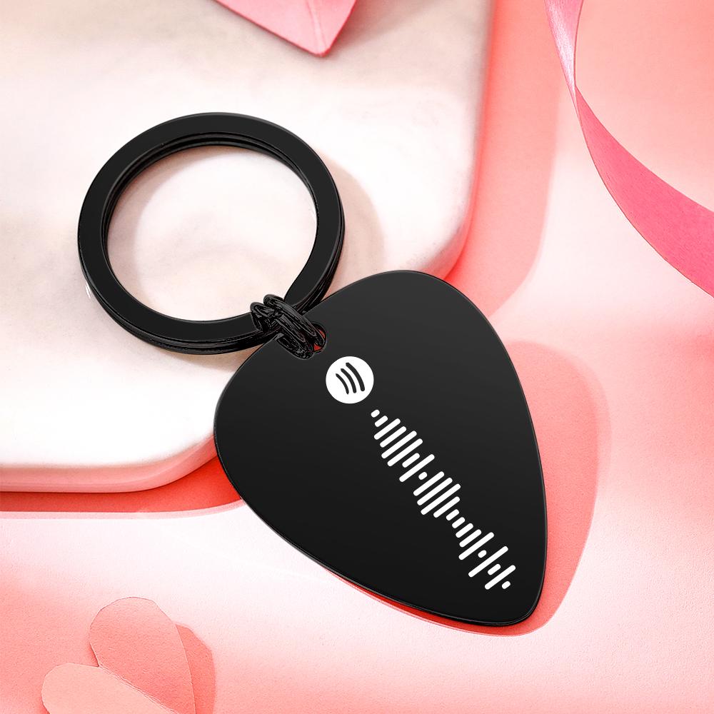 Customized Scannable Spotify Code Plaque Keychain Music and Photo, Song Keychain,Engraved Keychain Anniversary Gifts For Lovers