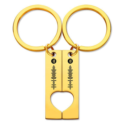 Customized Scannable Spotify Code Plaque Keychain Music and Photo, Song Keychain,Engraved Keychain Anniversary Gifts For Lovers