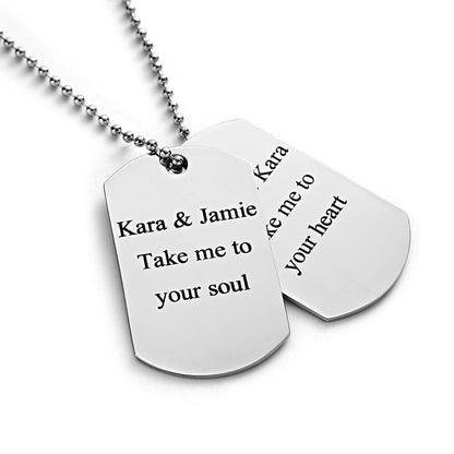 Custom Double Dog Tag Necklace Personalized Men's Jewelry for Wedding Gift And Anniversary