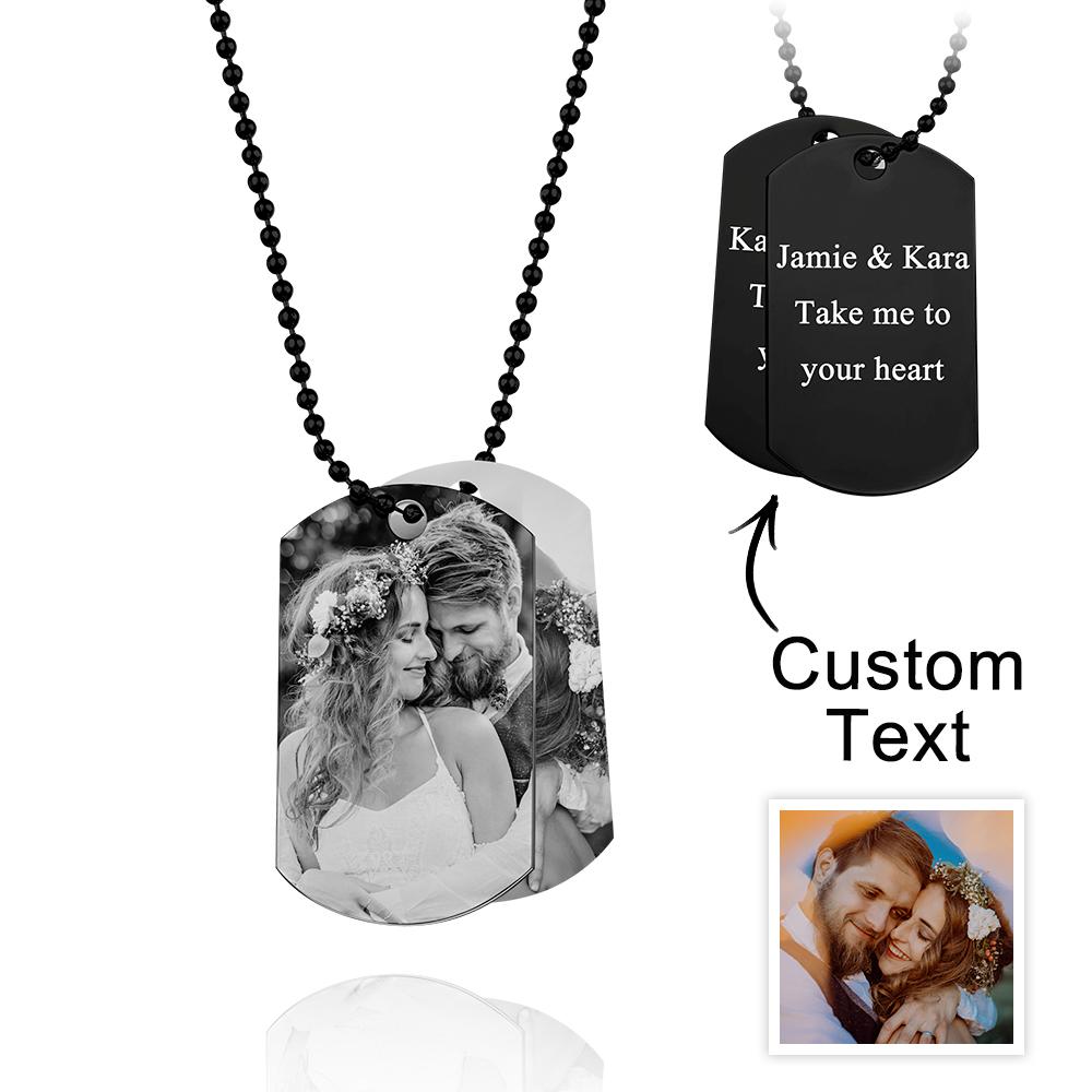 Custom Double Dog Tag Necklace Personalized Men's Jewelry for Wedding Gift And Anniversary