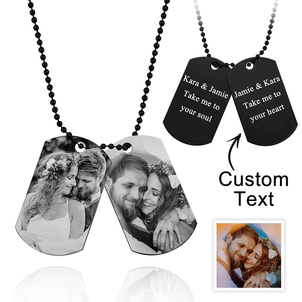 Custom Double Dog Tag Necklace Personalized Men's Jewelry for Wedding Gift And Anniversary