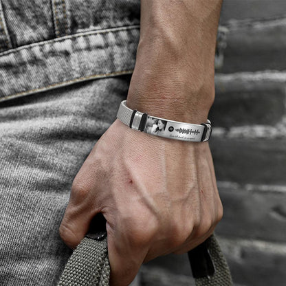Personalized Spotify Code Bracelet with Your Photo Perfect Gift for Couple on Valentine’s Day