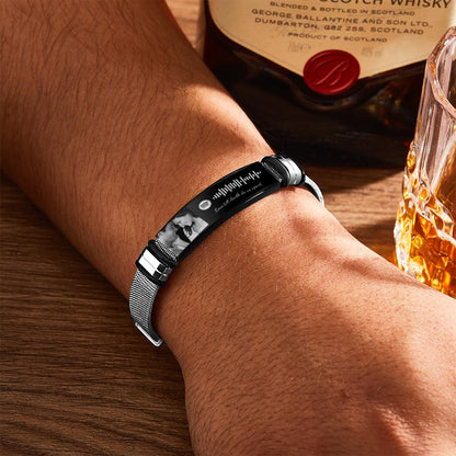 Personalized Spotify Code Bracelet with Your Photo Perfect Gift for Couple on Valentine’s Day