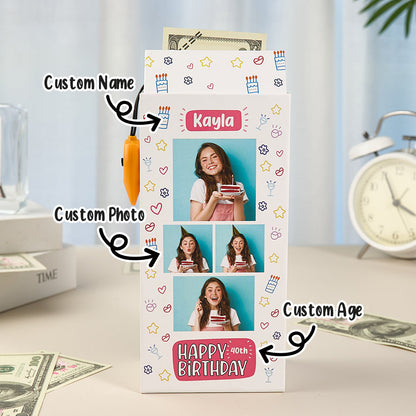 Personalized Birthday Money Box Surprise Pop Up Cash Box Unique Gift for Birthday