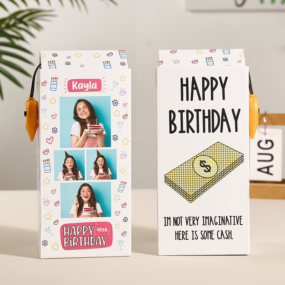 Personalized Birthday Money Box Surprise Pop Up Cash Box Unique Gift for Birthday