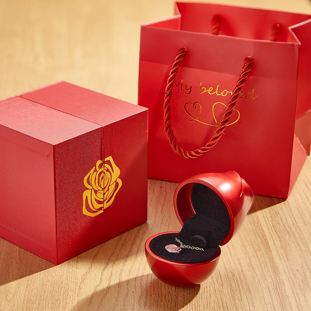 Romantic Liftable Rose Shaped Necklace Gift Box Jewellery Gift Box