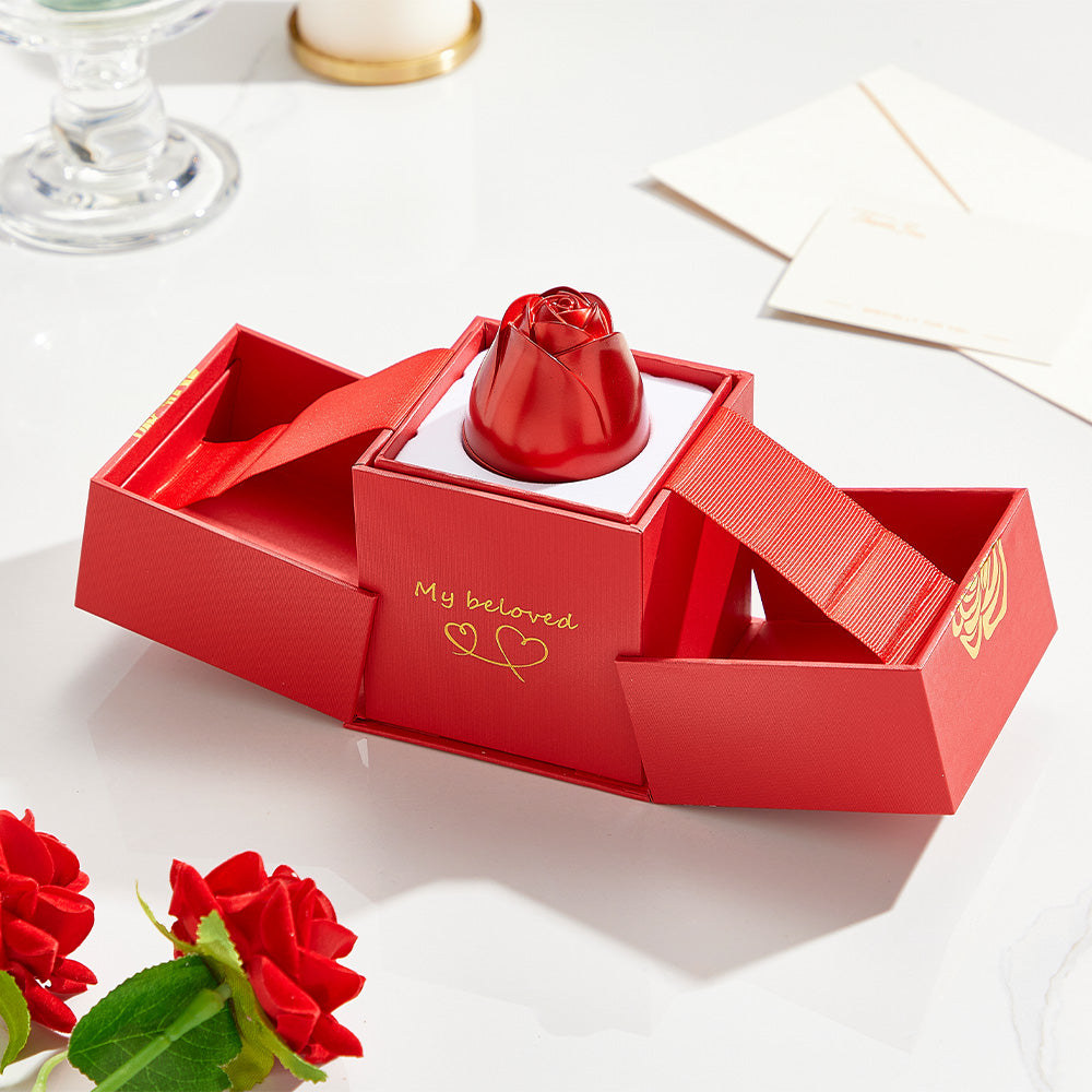 Romantic Liftable Rose Shaped Necklace Gift Box Jewellery Gift Box