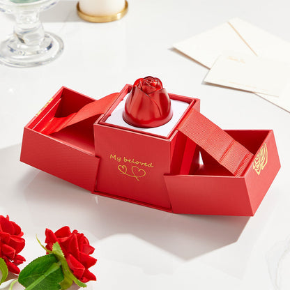Romantic Liftable Rose Shaped Necklace Gift Box Jewellery Gift Box