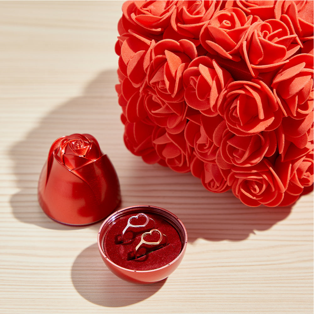 Rose Bouquet Liftable Rose Shaped Jewelry Box Romantic Gift Box