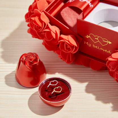 Rose Bouquet Liftable Rose Shaped Jewelry Box Romantic Gift Box