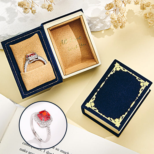 Book Shape Box with Adjustable Ring Multicolor Valentine's Day Gift For Lover For Her