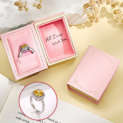 Book Shape Box with Adjustable Ring Multicolor Valentine's Day Gift For Lover For Her