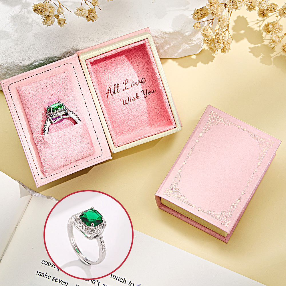 Book Shape Box with Adjustable Ring Multicolor Valentine's Day Gift For Lover For Her